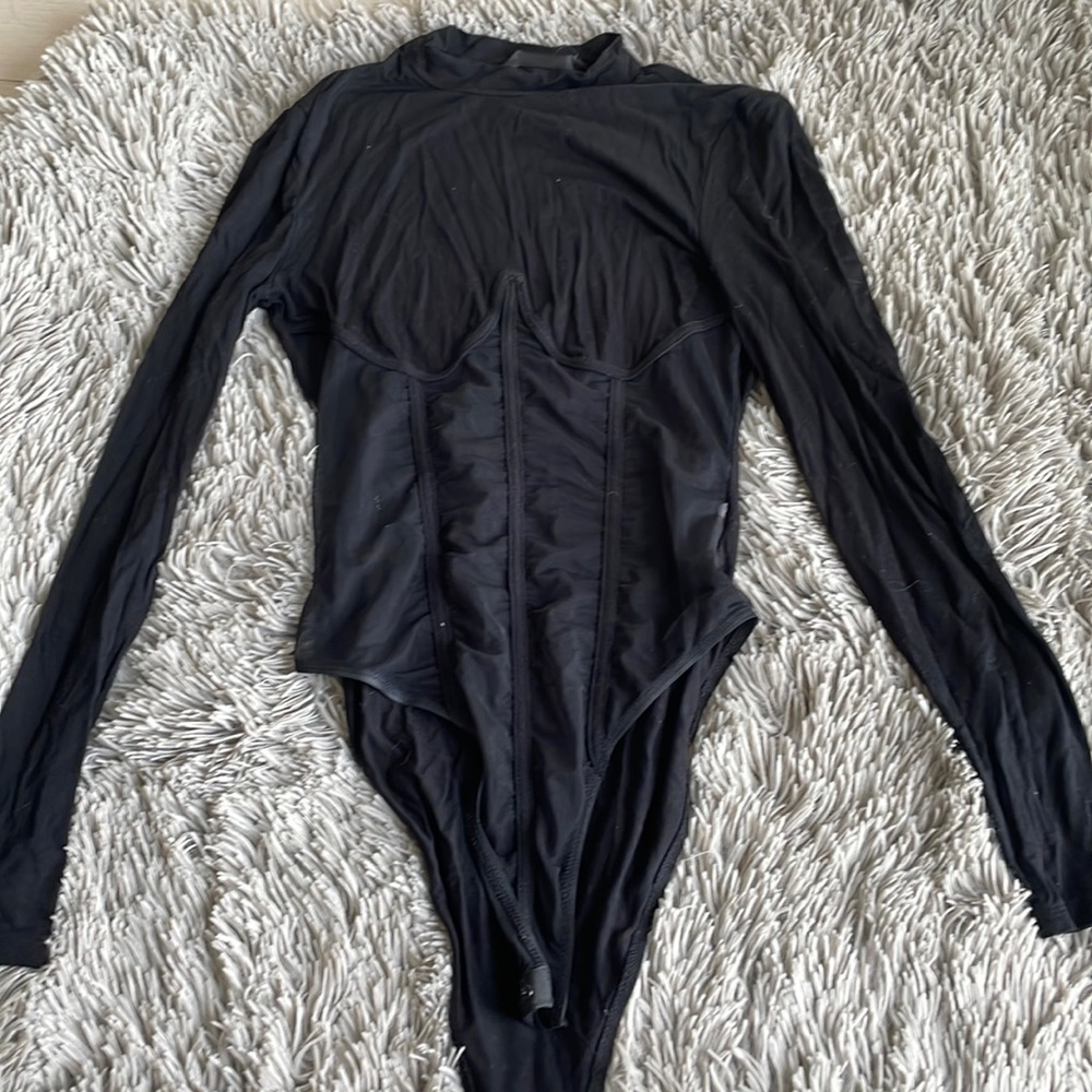 Black mesh bodysuit